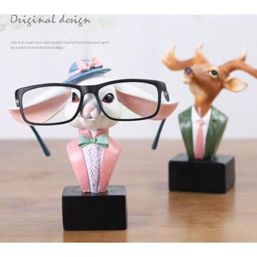 Seans Glasses Frame Study Storage Display Stand Cute Animal Deer Head Office Desktop Decorations Gift