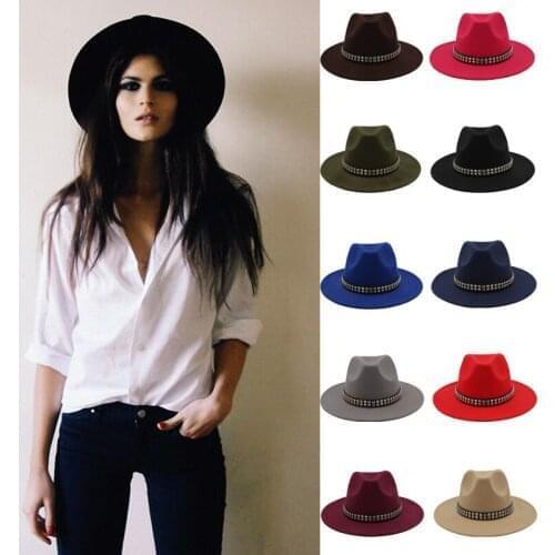 Autumn and winter outing woollen jazz hat female British top hat Shanghai beach parent child male Panama couple hat