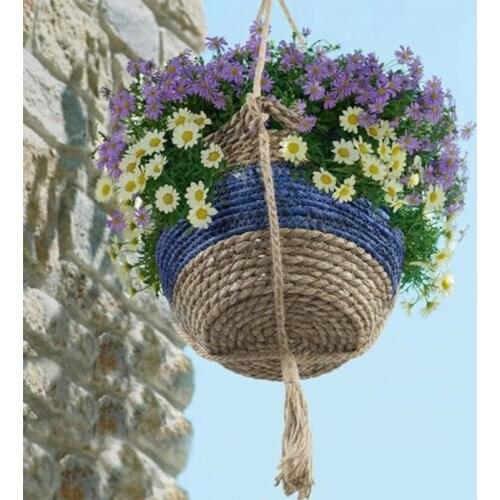 1 Pcs Natural Seagrass Hanging Flower Pot Plants Hanger Basket String Hanging Rope Wall Art Home Garden Balcony Decoration