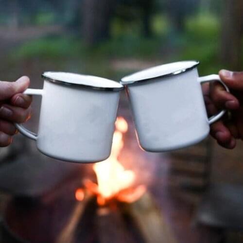 Portable Outdoor Home Vintage Style Handmade Enamel Cup Mug for Drinking Coffee Beer Tea Mugs Travel Camping Hiking Cups Gifts