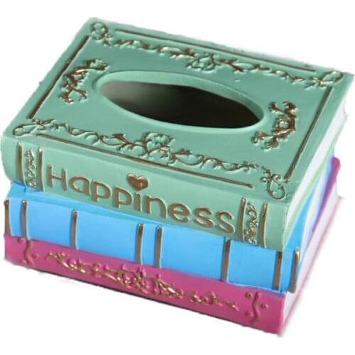 Rectangular resin tissue box household ornaments living room coffee table practical desktop ornaments