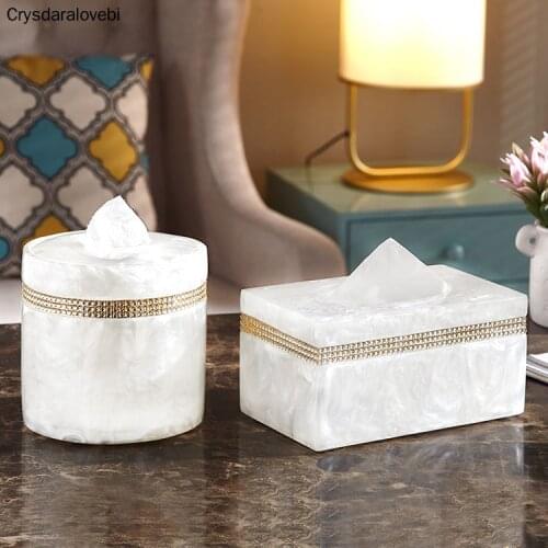 Luxury Nordic Rhinestone Bathroom Tissue Boxes Makeup Remote Control Sorage /Cotton Swab/Toothpick Holder/ Bathing Accesso
