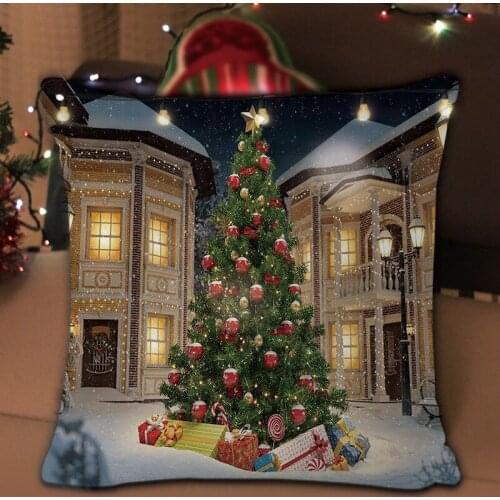 Christmas Pillowcase Tree Cotton Sofa Car Cushions Home Decoration Christmas Pillow Covers Decorative Cotton Chair Pillow Case