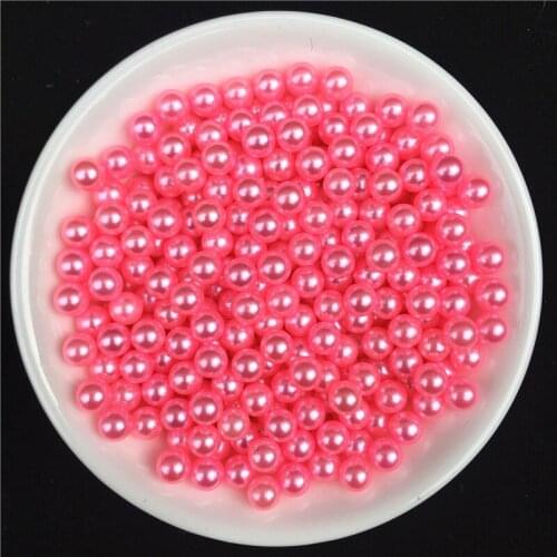 Dark Pink ABS Pearls 2.5/3/4/5/6/8mm Round Acrylic Imitation Pearl Beads for Jewelry Making /Nail Art /Phone Decorate