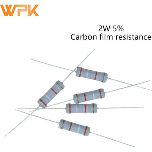 20Pcs 2W 0R-22M Carbon Film Resistor 5% Tolerance 1.8R 2.4R 3R 4.3R 6.8R 10R 15R 24R 51R 68R 82R 10 Ohm Resistance Electronics