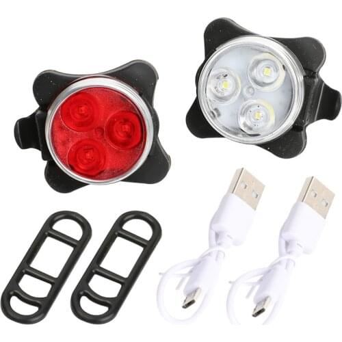 USB Rechargeable Cycling LED Bicycle Light Mountain Cycle Front Headlight Rear Taillight Waterproof Bicycle Lamp Flashlight