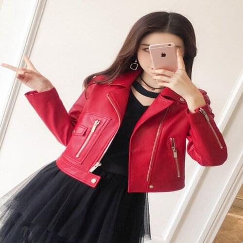 Fad New Spring Autumn Red Genuine Leather Jacket Real Leather Jackets Women Casual Elegant Slim Sheepskin Coat A055