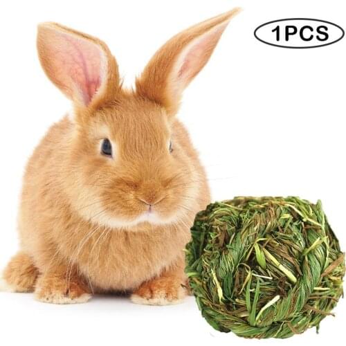 1pcs Timothy Grass Rabbit Chew Ball Grass Grinding Play Chew Toys For Bunny Rabbits Hamster Guinea Pigs Gerbils