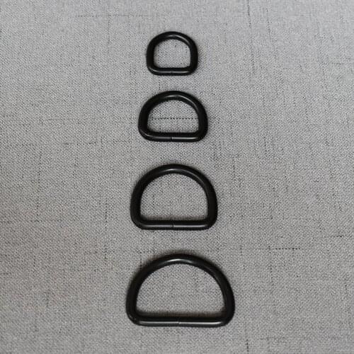 10 Pcs/Lot 15mm 20mm 25mm 32mm Black Metal Accessories D ring DIY Use For Handbag Bag Purse Strap Belt DIY Metal Buckle Hardware