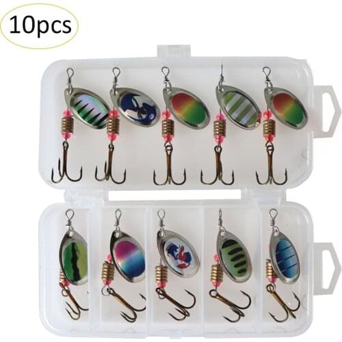 10PCS hand-rotating composite sequin fishing accessories bionic bait with box fashionable wear-resistant and practical NEW2021