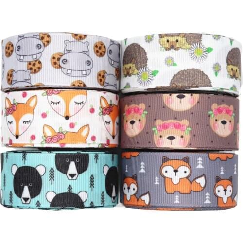 10 Yards 1'' 25MM Animal Printed Grosgrain Ribbons For Hair Bows DIY Handmade Materials Y19122403