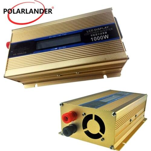 1000W Car Power Inverter Universal Converter Vehicle Power Supply Switch Automobile Charger Gold 12V/24V TO 110V/220V