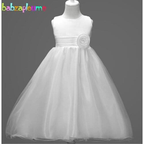 2-10Years/2018 New Summer Baby Girl Tutu Elegant Long Dress Party And Wedding Formal Princess Costume Flower Kids Dresses BC1688