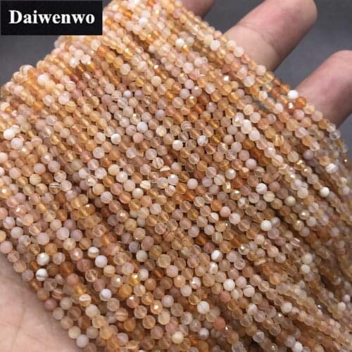 2/3/4mm Yellow Botswana Agate Small Bead Natural Faceted Cut Shining