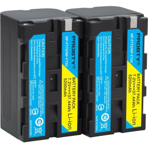 2Pcs NP-F770 NP F770 NP-F750 NP F750 Digital Battery for Sony CCD-RV100 RV200 SC5 SC6 SC55 SC65 TRV66 TRV67 DCM-M1 DCR-SC100 TR7