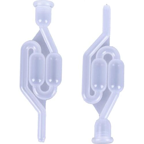 2pcs S-Shape Wine AirLock Beer Brewing Fermentation Check Valve Plastic Air Lock Water Seal Home Wine Making Exhaust Valve