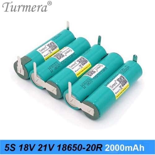 2000mAh 4000mAh 20A Battery Soldering Battery 5S 18V 21V INR18650-20RM for 18V Screwdriver Shrika and Vacuum Cleaner Use Turmera