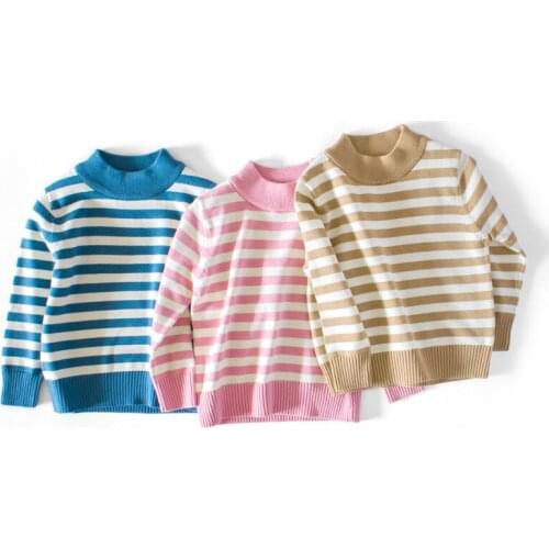 2019 Korean New Boys and Girls Sweaters Childrens Striped Sweater Kids Long Sleeve Cardigan Coat Baby Girls Knitted Jacket Coat