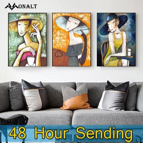 Canvas Painting Abstract fashion women poster and Prints HD Figure picture living room wall art Creativity Decorative Paintings
