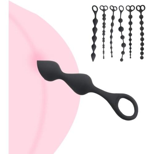 Vagina Clit Pull Ring Ball Soft Rubber Anal Plug Beads Long Orgasm Butt Toys Adults Women Stimulator Sex Accessories Adult Toys