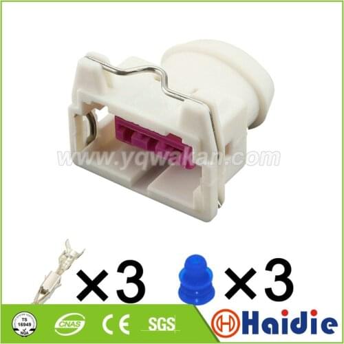 Free shipping 2sets 3pin electric wiring electric housing plug wire harness unsealed connector