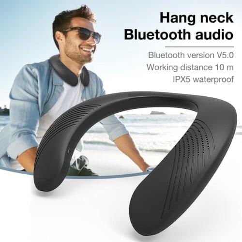 Wireless Neckband Neck Speaker Bluetooth Speaker Wearable Bluetooth Neckband Speaker Portable Speakers 3D Sound and Built in Mic