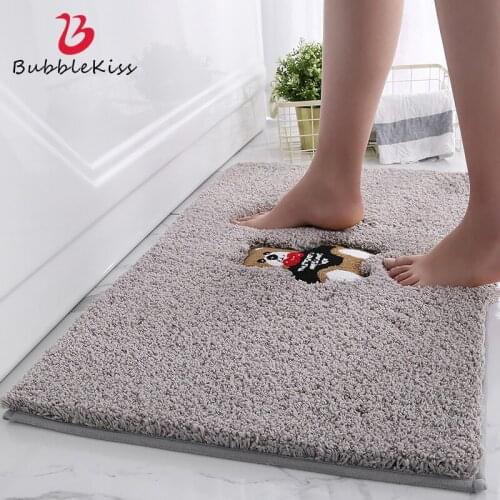 Bubble Kiss Home Absorbent Bathroom Mat Imitation Cashmere Soft Carpets For Living Room Bedroom Floor Rug Wear-Resistant Doormat