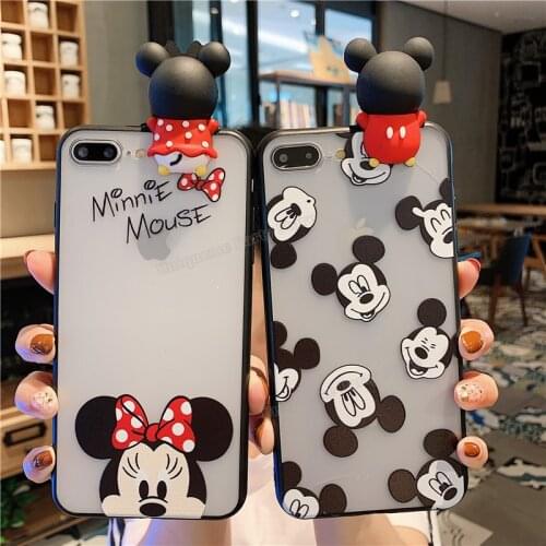 Disney Mobile Phone Cover Anti-drop Mickey Minnie Mouse Phone Case Soft Silicone Cute Cartoon Shell Phone for Iphone Apple