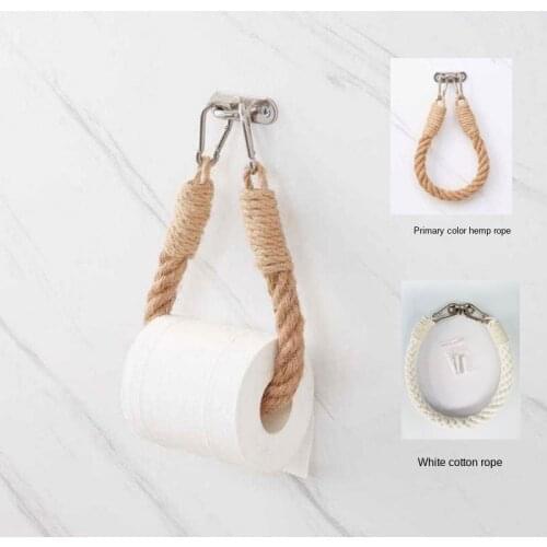 Hemp Rope Roll Holder Perforated Toilet Paper Towel Holder Paper Towel Holder Rolling Paper Paper Towel Roll Rolling Paper
