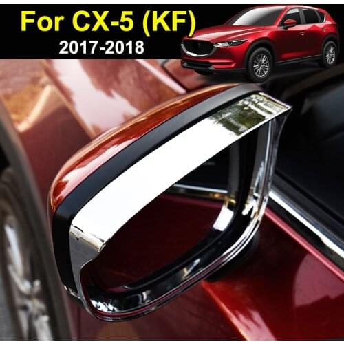 Rear View Mirror Cover Side Mirrors Rain Shield Sun Visor Trim For Mazda CX-5 CX5 2017 2018 ABS Chrome Car Styling Accessories