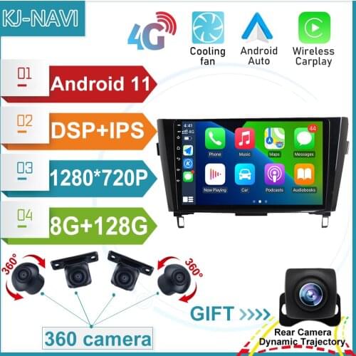 10.1' IPS For Nissan Qashqai X-Trail Car Multimedia Android 11.0 Auto Radio GPS Navigation Navi 4G Audio Stereo Video Player BT