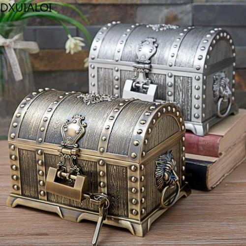 Home decoration metal creative retro multi-layer jewelry box retro convenient jewelry storage box wedding gift DXUIALOI