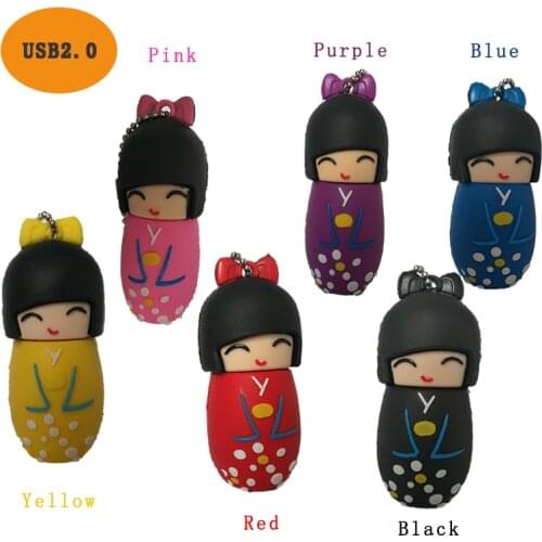Cute usb flash drive Japanese girl pen drive 4GB 8GB 16GB 32GB Dolls Flash USB Memory Stick Gifts Disk