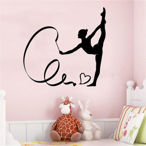 Interesting Gymnast Silhouette Girl Wall Sticker For Home Girls Kids Room Decoration Wall Decoration Vinyl ph306