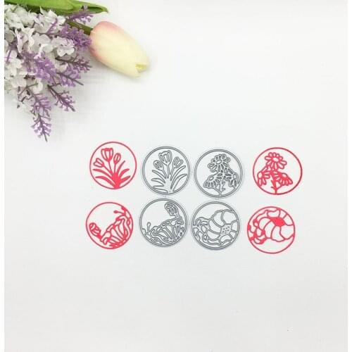 Julyarts 4Pcs Circle Flower Metal Cutting Dies New 2019 Dies Stencils For DIY Scrapbooking Embossing Paper Wedding Cards Die Cut