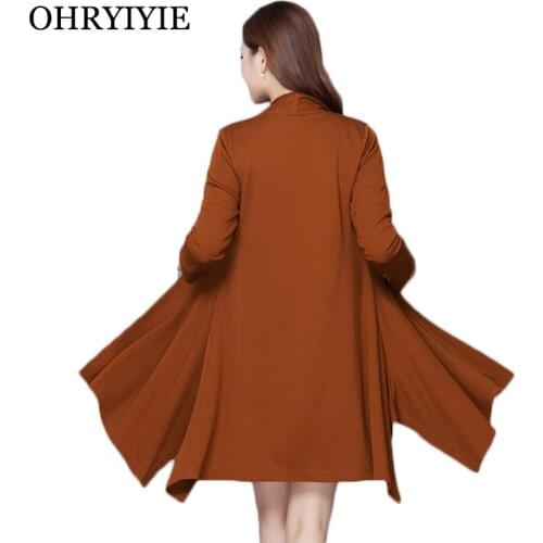 OHRYIYIE Autumn Winter Large Size 5XL Cardigan Sweater Women 2021 New Casual Long Sleeve Knitted Sweater Female Warm Coat XL-5XL