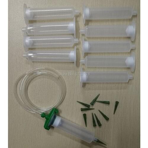 Free shipping 10pcs/bag Us Type Liquid Cylinder Cartridge 30Cc Barrel Glue Dispenser Syringe with Piston and adapter