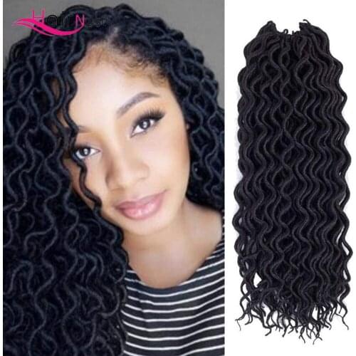 Goddess Curly Faux Locs Crochet Hair Deep Wavy Crochet Dreadlocks Braids Soft Mambo Twists Synthetic Braiding Hair Extensions