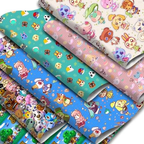 Cartoon Theme Faux Leather Sheets Animal Dog Cat Printed Synthetic Leather Fabric 20x33cm for DIY Earrings Hair Bows Crafts