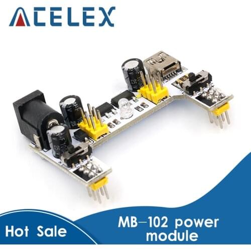 MB102 Mini USB Interface Breadboard Power Supply Module MB-102 Module For Arduino White DC 7-12V 2 Channel Board