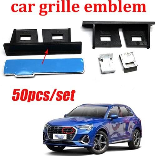 50pcs for A3 A4 A5 A6 A7 A8 Q1 Q3 Q5 Q7 TT R8 3D Metal Auto Car Front Hood Grille Grill Badge Logo Car Racing Decal Label