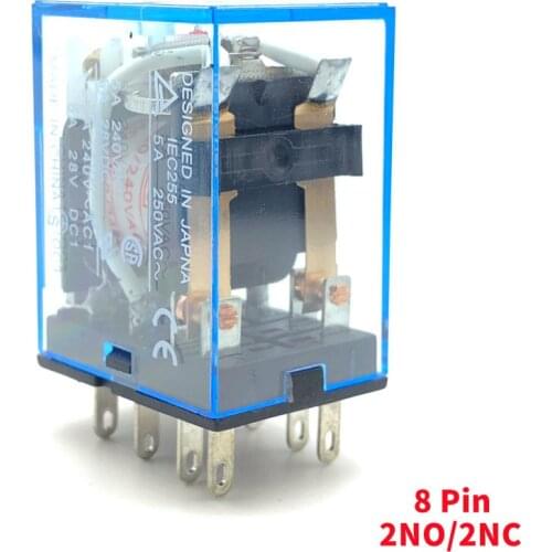 1pcs MY2N-J HH52P DPDT Miniature Coil General electromagnetic intermediate relay switch AC5A 250V withLED AC110/220V DC12/24V