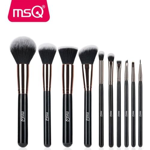 MSQ 10pcs Rose Gold/Balck Professional Makeup Brushes Set Powder Foundation Concealer Cheek Shader Make Up Tools Kit