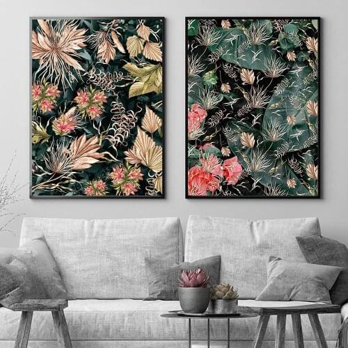Leaves Picture Printings for Interior Decor Nordic Wall Decor Plant Paintings for Living Room Frameless Wall Art