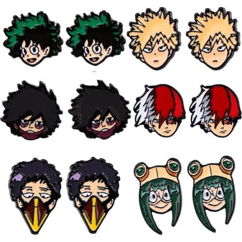 PF782 Korea Cute Comics Anime My Hero Academia Pierce Ear Stud Earrings For Womans Enamel Jewelry Earrings Unusual Girl Girls