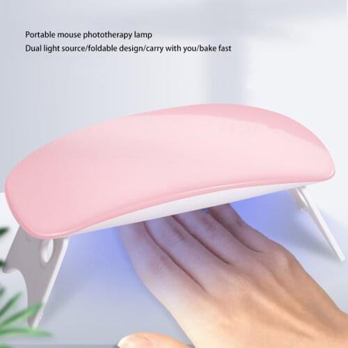 2color Portable 6W Nail lamp Machine LED UV Lamp USB Folding nail lamp Home Use Nail Gel Dryer Nail Art Tools 6 lamp beads