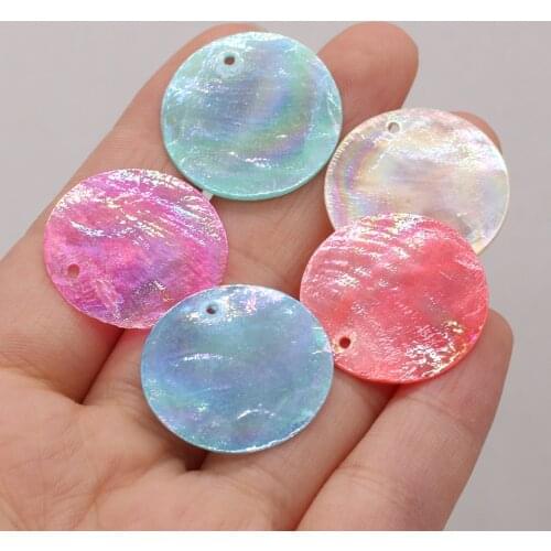 Natural Shell Disc-shaped Shells with Holes Beads Yellow Handmade Crafts DIY Necklace Earrings Jewelry Bead Accessories Making