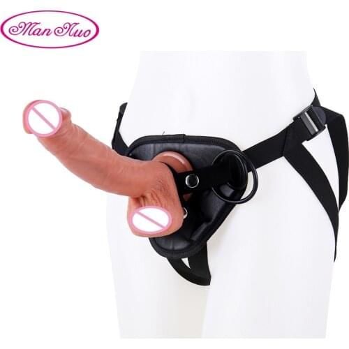 Strap on Dildos Realistic Big Dildo Soft Anal Dick Lesbian Sex Toys Strapon Penis for Woman Men Couples Adjustable Adult Sex Toy