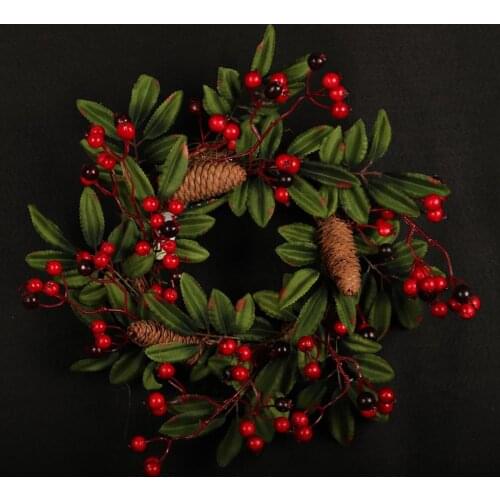 Christmas Rattan Silk Pumpkin Maple Flower Wreath Garland Front Door Decoration