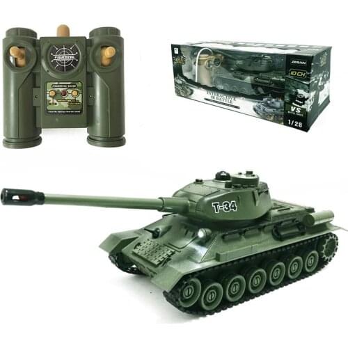 2.4G Remote Control Tank Russian T-34 Tanks Models, 9CH With Sound And Light Radio 1/28 Control Toys For Boys And Girls
